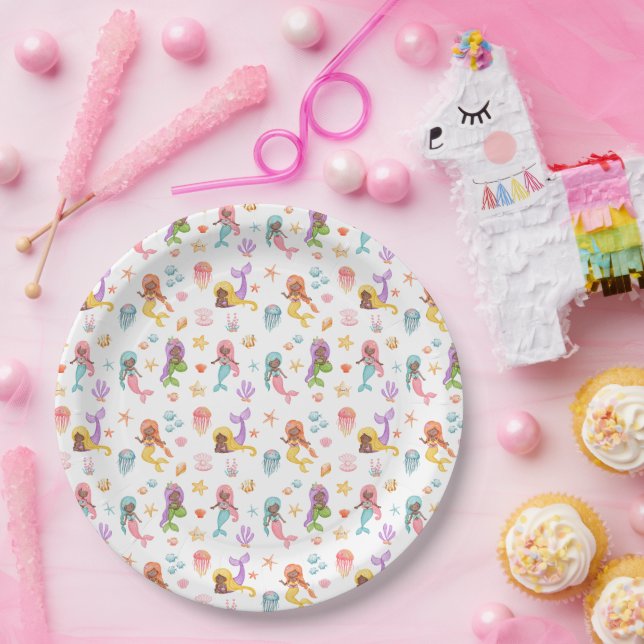 Mermaid Birthday Party Paper Plate (Party)