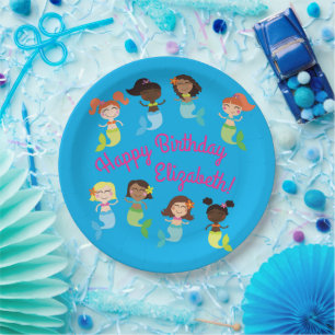 Mermaid Birthday Party Paper Plate