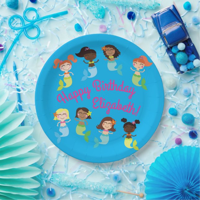 Mermaid Birthday Party Paper Plate (Party)