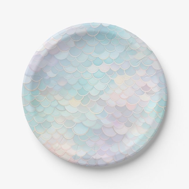 Mermaid Birthday Party Paper Plate (Front)