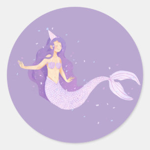 Mermaid Birthday Party Sticker Under the Sea Bir