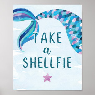 Mermaid Birthday Party Take a Shellfie Sign