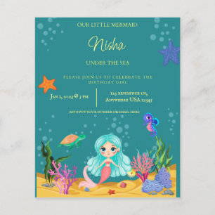MERMAID BIRTHDAY PARTY THEME FOR GIRLS ANNOUNCEMEN