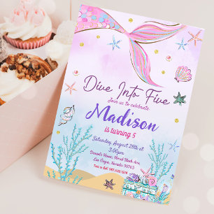 Mermaid Birthday Party Under The Sea Party  Invitation