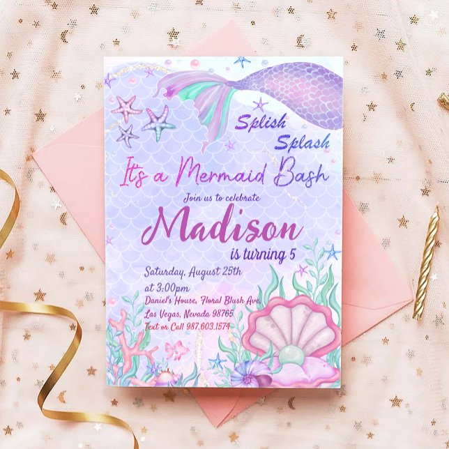 Mermaid Birthday Party Under The Sea Party Invitation (Creator Uploaded)