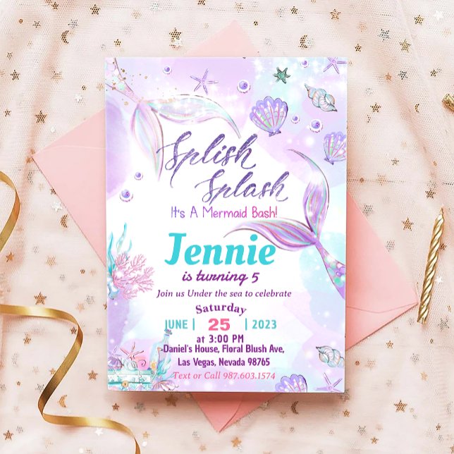 Mermaid Birthday Party Under The Sea Party Invitation (Creator Uploaded)