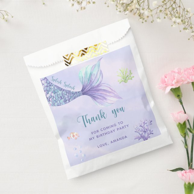 Mermaid Birthday Party Under The Sea Thank You Favour Bags (Sealed)