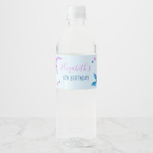 Mermaid Birthday Party Water Bottle Water Bottle Label