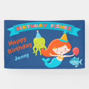 Mermaid Birthday Personalised Banner