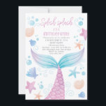 Mermaid Birthday Pool Party Invitation<br><div class="desc">Splish splash,  it's a birthday bash! Birthday party invitations with a playful mermaid theme.</div>