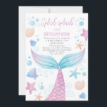 Mermaid Birthday Pool Party Invitation<br><div class="desc">Splish splash,  it's a birthday bash! Birthday party invitations with a playful mermaid theme.</div>