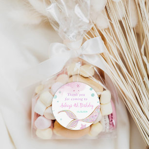 Mermaid Birthday Pool Party Under the Sea Classic Round Sticker