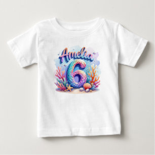Mermaid Birthday T-Shirt – Personalised Name & Age