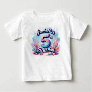 Mermaid Birthday T-Shirt – Personalised Name & Age