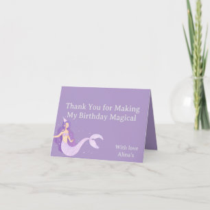 Mermaid Birthday Thank You Card Under the Sea Pa