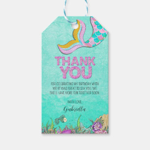 Mermaid Birthday Thank You Gift Tags