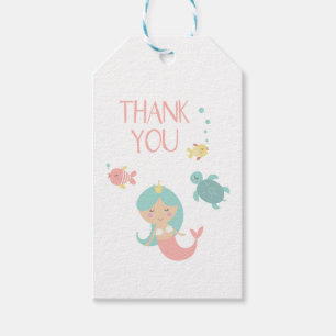Mermaid birthday thank you tag