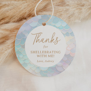 Mermaid Birthday Thanks for Shellebrating Favour Tags
