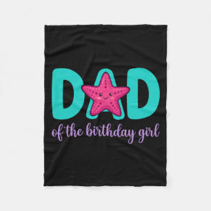 Mermaid Birthday Theme Family Matching Party Fleece Blanket