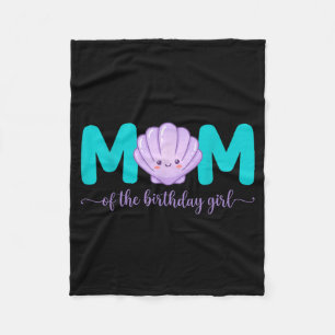 Mermaid Birthday Theme Family Matching Party Fleece Blanket