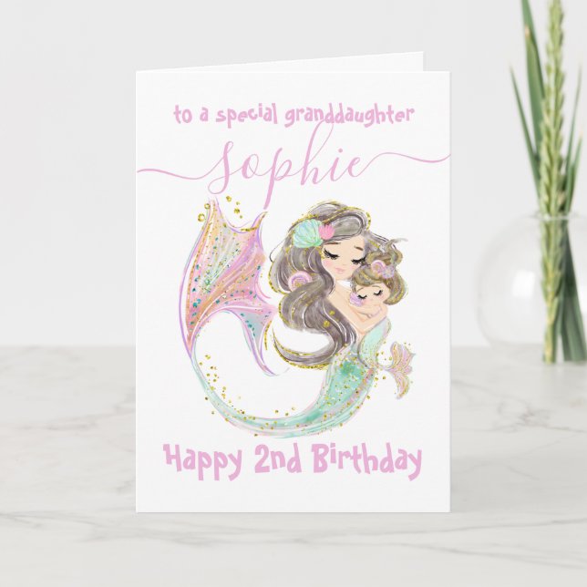 Mermaid Birthday Under The Sea  Card (Front)