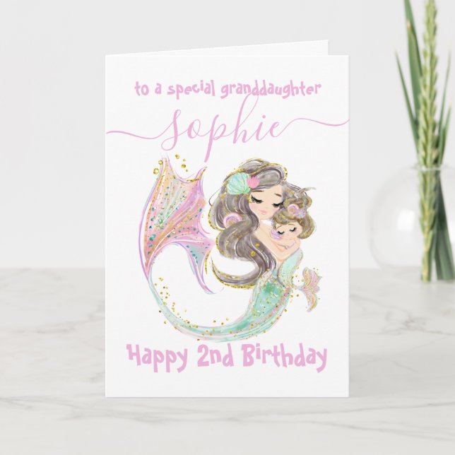 Mermaid Birthday Under The Sea  Card (Front)