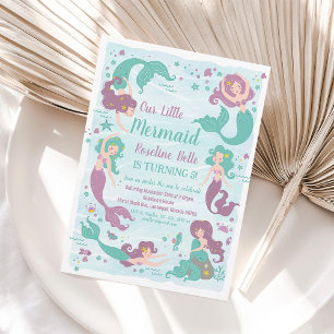 Mermaid Birthday Under the Sea Party Invitation