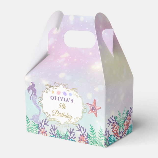 Mermaid Birthday Under The Sea Party Thank You Favour Box (Front Side)