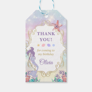 Mermaid Birthday Under The Sea Thank You Gift Tags