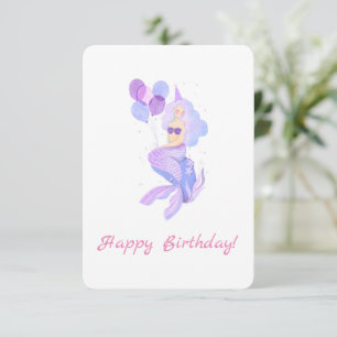 Mermaid Birthday Wishes Card