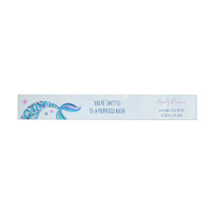 Mermaid Birthday Wrap Around Envelope Address Wrap Around Label