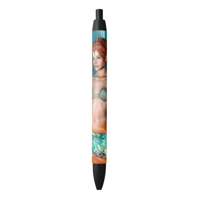 Mermaid Black Ink Pen (Front Vertical)