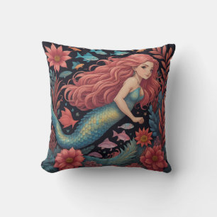 Mermaid Black Ocean Cushion