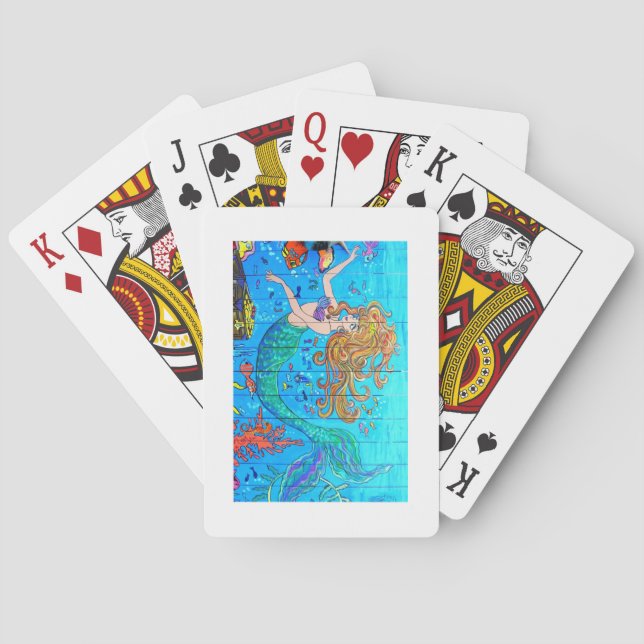mermaid blue cards (Back)
