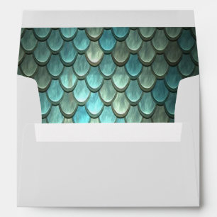 Mermaid blue scales textured envelope