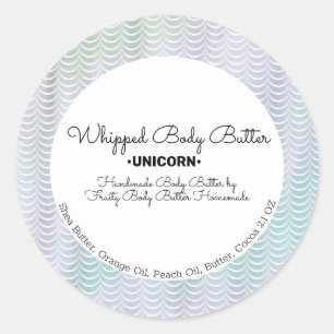 Mermaid Body Butter Bath Branding Packaging Classic Round Sticker