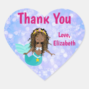 Mermaid Bokeh Girly Heart Sticker