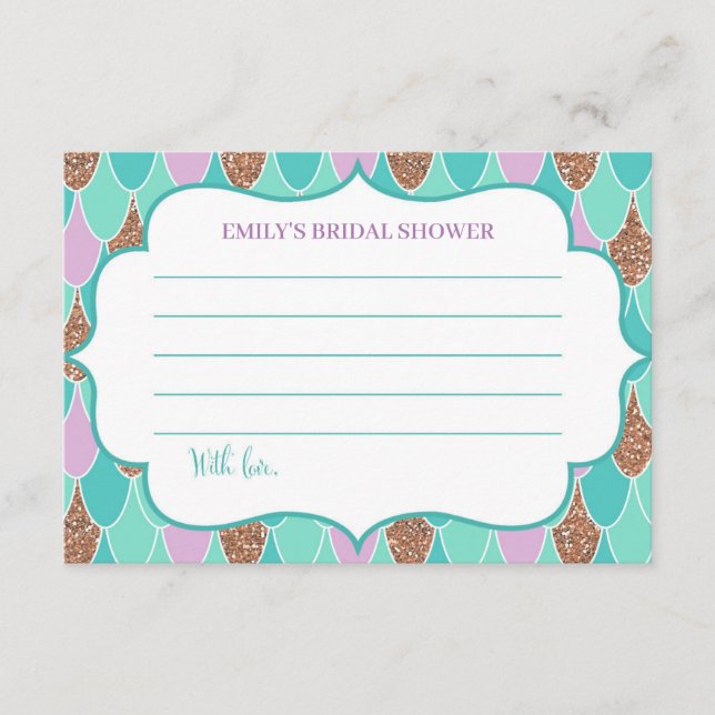 Mermaid Bridal Shower Date Night Card (Front)