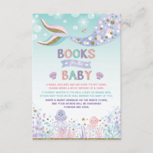 Mermaid Bring a Book Card Sea Beach Baby Girl