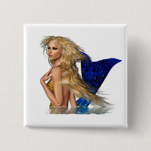 Mermaid Button Pin
