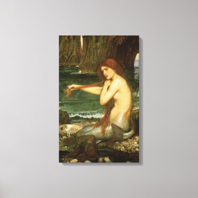 Mermaid by John William Waterhouse Canvas Print (Front)