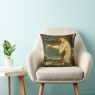 Mermaid by John William Waterhouse Cushion