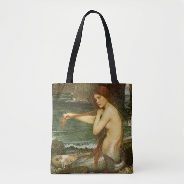 Mermaid by John William Waterhouse Tote Bag (Front)