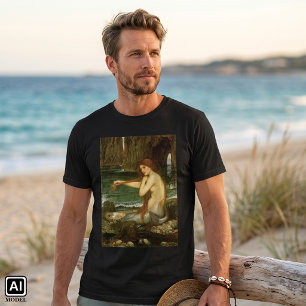 Mermaid by JW Waterhouse, Victorian Mythology Art T-Shirt