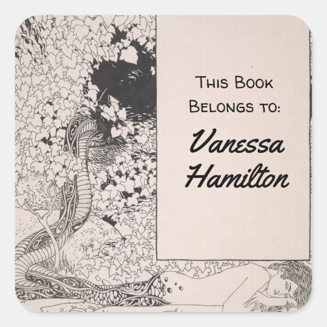 Mermaid by Koloman Moser Square Sticker (Front)