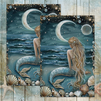 MERMAID BY MOONLIGHT DECOUPAGE TISSUE PAPER