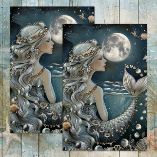 MERMAID BY MOONLIGHT DECOUPAGE TISSUE PAPER