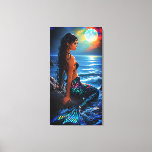 Mermaid by the Sea Canvas Wall Art