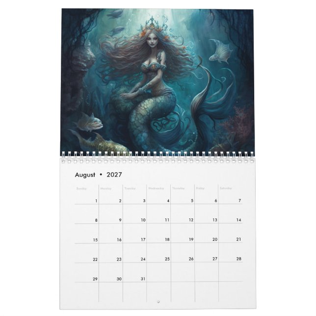 Mermaid Calendar (Aug 2027)