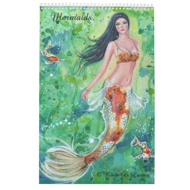 Mermaid calendar fantasy portraits by Renee Lavoie (Back)
